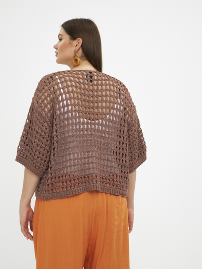 Топ летний вязанный с V - образном вырезом