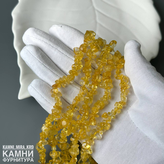 Цитрин прозрачный крошка 5-7 мм, цена за нить 19 см