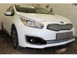 Защита радиатора KIA Ceed II 2015-2018 chrome верх (Luxe, Prestige, Premium)