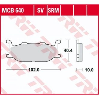 Тормозные колодки передние TRW MCB640SV для Yamaha (Sinter Street SV)