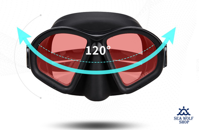 Маска для дайвинга с трубкой Комплект Sea Wolf черный силикон