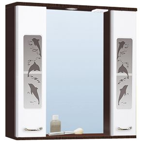 Шкаф зеркальный "Дельфин 800 венге" с подсветкой Vako