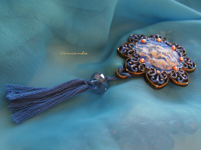 Брошь с небом и звёздами - "Небо Неверленда. От второй звезды направо и прямо до утра!"