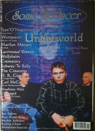 Sonic seducer Magazine February 1999 Underworld, Иностранные музыкальные журналы, Intpressshop