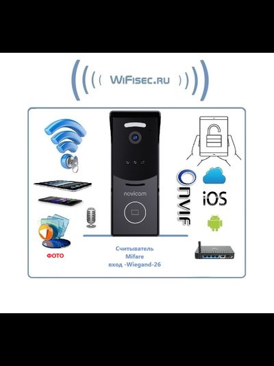 STRICT MR IP WIFI BLACK - IP вызывная панель 2.1 Мп со СКУД и WIFI, встроенный регистратор (фото) встроенный считыватель Mifare (Tuya/Smart Life)