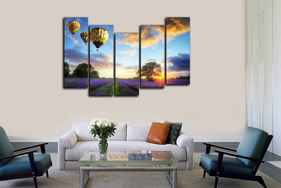 Модульная картина "Закат в полете"