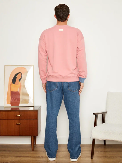 МУЖСКОЙ СВИТШОТ РОЗОВЫЙ "ЦВЕТОЧНЫЕ КЕДЫ"