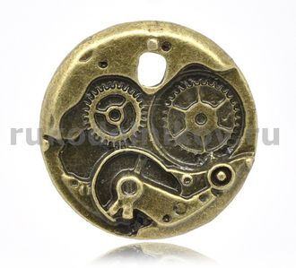 подвеска "Часовой механизм малый", цвет-античная бронза