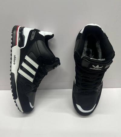 Adidas ZX 750 High Black с мехом