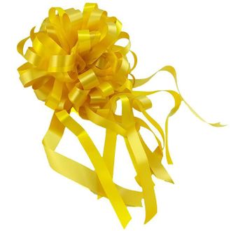 Подарочный Бант-шар Пастель "Комбо" Песочный с желтым, 11 см /d-38,5 см