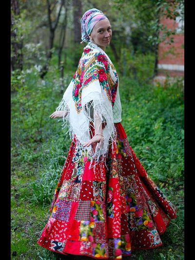 Юбка лоскутная из штапеля "Ягодка"