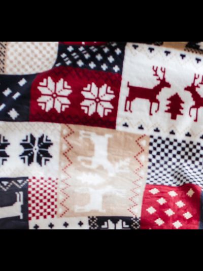 Плед с рукавами &quot;Зимние узоры&quot; из микрофибры (велсофта)