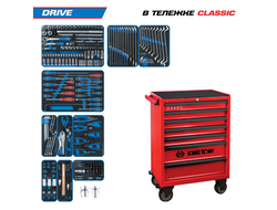 Набор инструментов 251 предмет, "DRIVE", в красной тележке KING TONY 934-251MRV