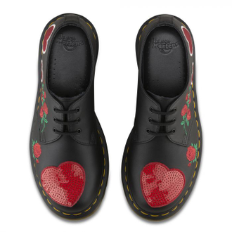 ПОЛУБОТИНКИ DR. MARTENS 1461 HEARTS ЧЕРНЫЕ