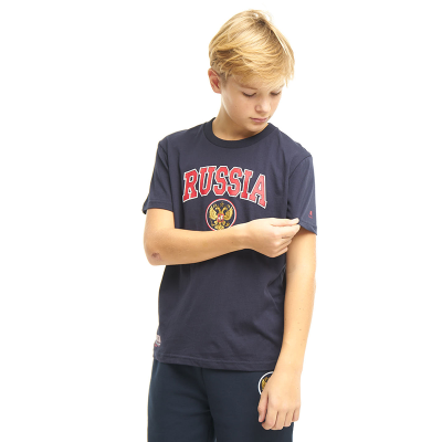 Футболка РОССИЯ детская синяя (р.42/152-158см) 138220