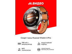 Смарт-часы HUAWEI Watch 4 Pro Titanium/Dark Brown Leather Strap lte
