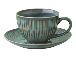 Чашка с блюдцем Gallery  зелёная, 250 мл