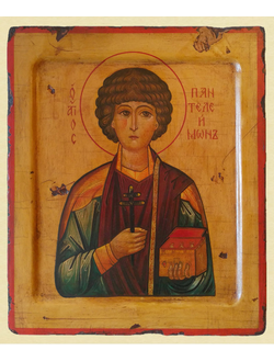 Пантелеимон Целитель, святой великомученик. Рукописная православная икона.