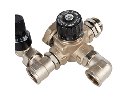 Насосно-смесительный узел STOUT с термостатическим клапаном и байпасом, без насоса Италия