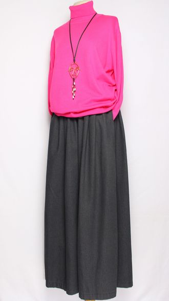 Свитер "ГЛАДКИЙ С ДЛИННЫМ РУКАВОМ " 7807 фуксия, чайная роза, бордо, розовый   р.52-56