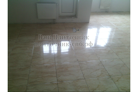 Укладка керамогранита на пол.