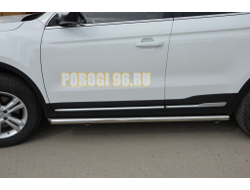 Защита штатного порога d60 для Geely Atlas 2018-