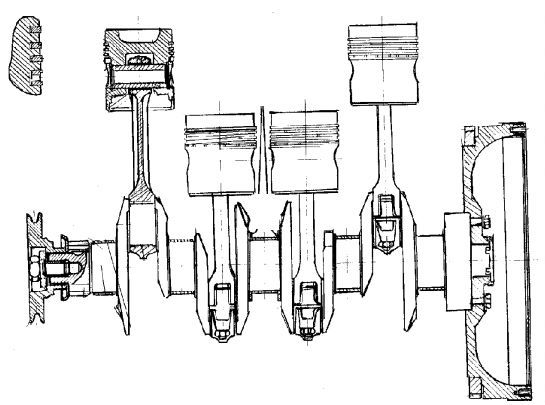 Схема кривошипно-шатунного механизма двигателя д3900