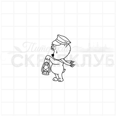 штамп мишка и фонарь