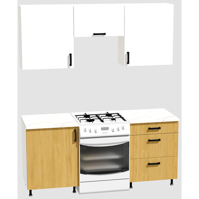 Кухня эконом 1,2 метра (600х600) Цвет: Белый/Дуб Сонома
