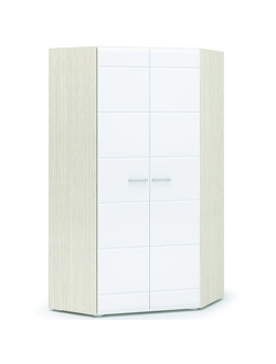 Симба шкаф угловой 2-х створчатый Белфорт/Белый глянец