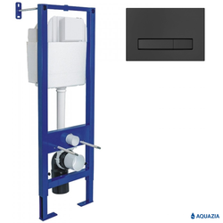 Инсталляция AQUAZIA ATOM 410 для подвесного унитаза, кнопка Atom Line (Soft Touch черная)