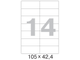 Этикетки самоклеящиеся Promega label 105х42,4 мм/14 шт. на листе А4 100 листов в упаковке