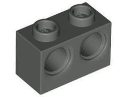 Technic, Brick 1 x 2 with Holes, Dark Bluish Gray (32000 / 4210762)