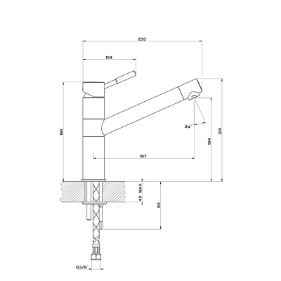Смеситель Reginox XINGA К772К brushed