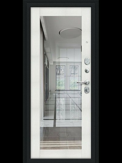 Дверь Входная "Флэш" Bianco Veralinga R/Букле черное