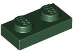 Plate 1 x 2, Dark Green (3023 / 4264404 / 6013102 / 6013797)