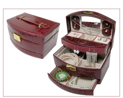 Шкатулка для ювелирных изделий,  22,5 х 16 х 13,5 см (7 цветов)