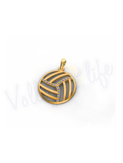 Кулон с позолотой "Волейбольный мяч с фианитами"