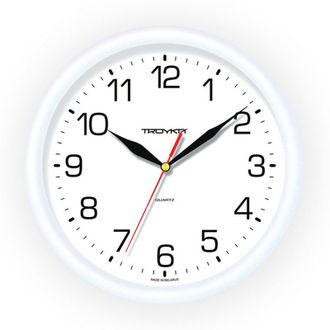 Часы настенные Troyka 21210213 круглые, d245мм, плавный ход, пластик