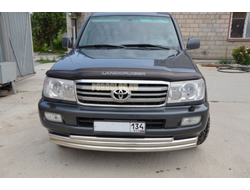 Защита переднего бампера тройная d60/60/42 для Toyota Land Cruiser 100 (1998-2006)