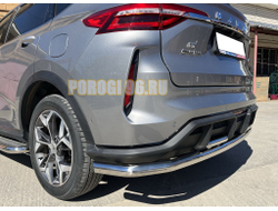 Защита заднего бампера угловая большая d60/42 для Haval F7 2022-2024
