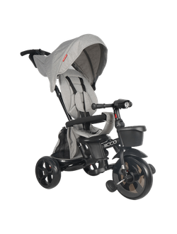 ВЕЛОСИПЕД КОЛЯСКА TT Ricco ТРЕХКОЛЕСНЫЙ С РУЧКОЙ Серый