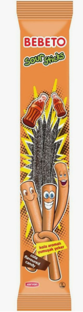 Bebeto Мармелад кислые трубочки кола, 50 гр