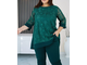 Нарядный женский брючный костюм арт. 6378-3755 (цвет темно-зеленый) Размеры 54-74