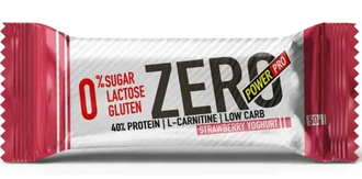 Батончик ZERO с L-карнитином (50гр.) POWER PRO. Клубничный йогурт