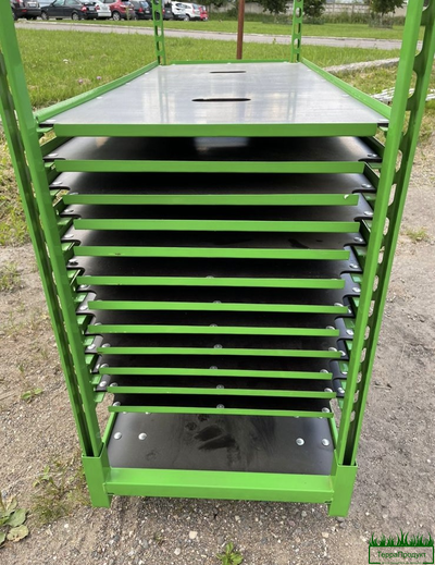 Тележка для цветов Евро (цветная) в комплекте 3 полки- Влагостойкая фанера 6мм.