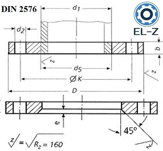 DIN 2576 - Фланцы плоские под приварку Ру 10 атмосфер и Ду10-500