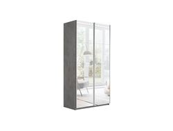 Шкаф-купе 2-х дверный «Траст» 1200 Бетон, Зеркало/Зеркало