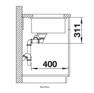 Мойка Blanco Subline 350/150-U, 523746 базальт