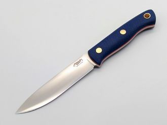 Нож Бушкрафт сталь N690 синяя микарта
